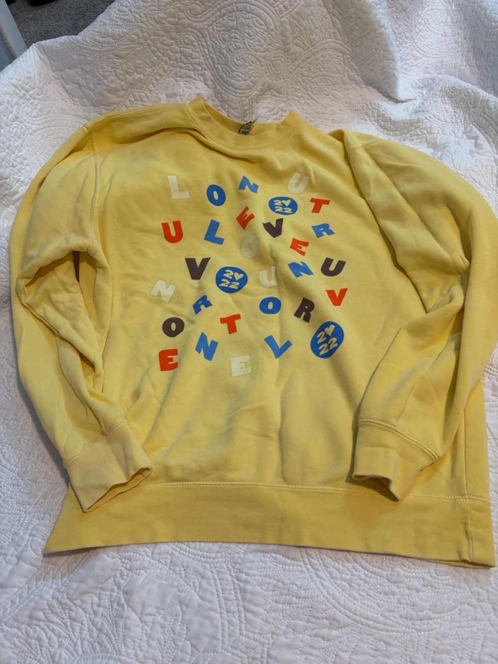 Love on Tour Harry Styles Yellow Graphic Crewneck Sweatshirt